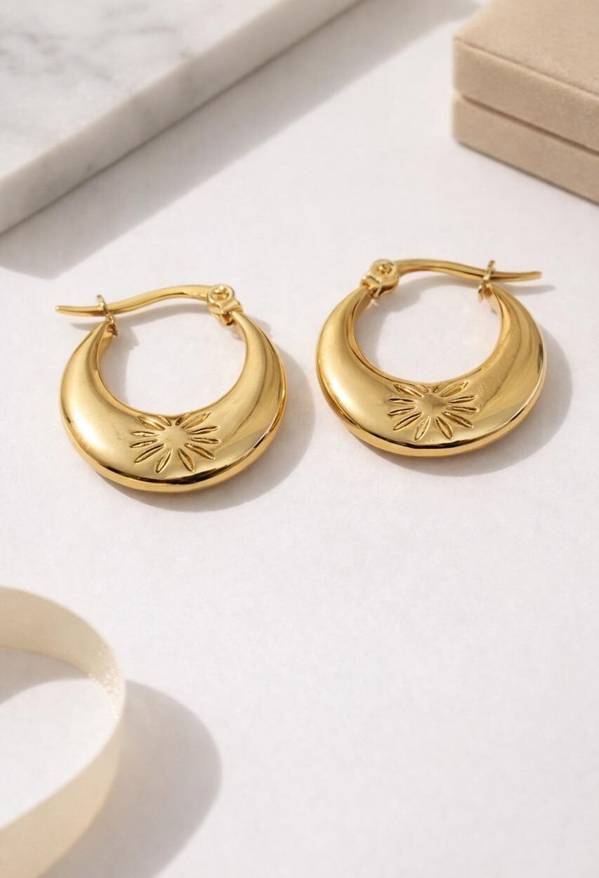 Aurora Sun Hoop Earrings