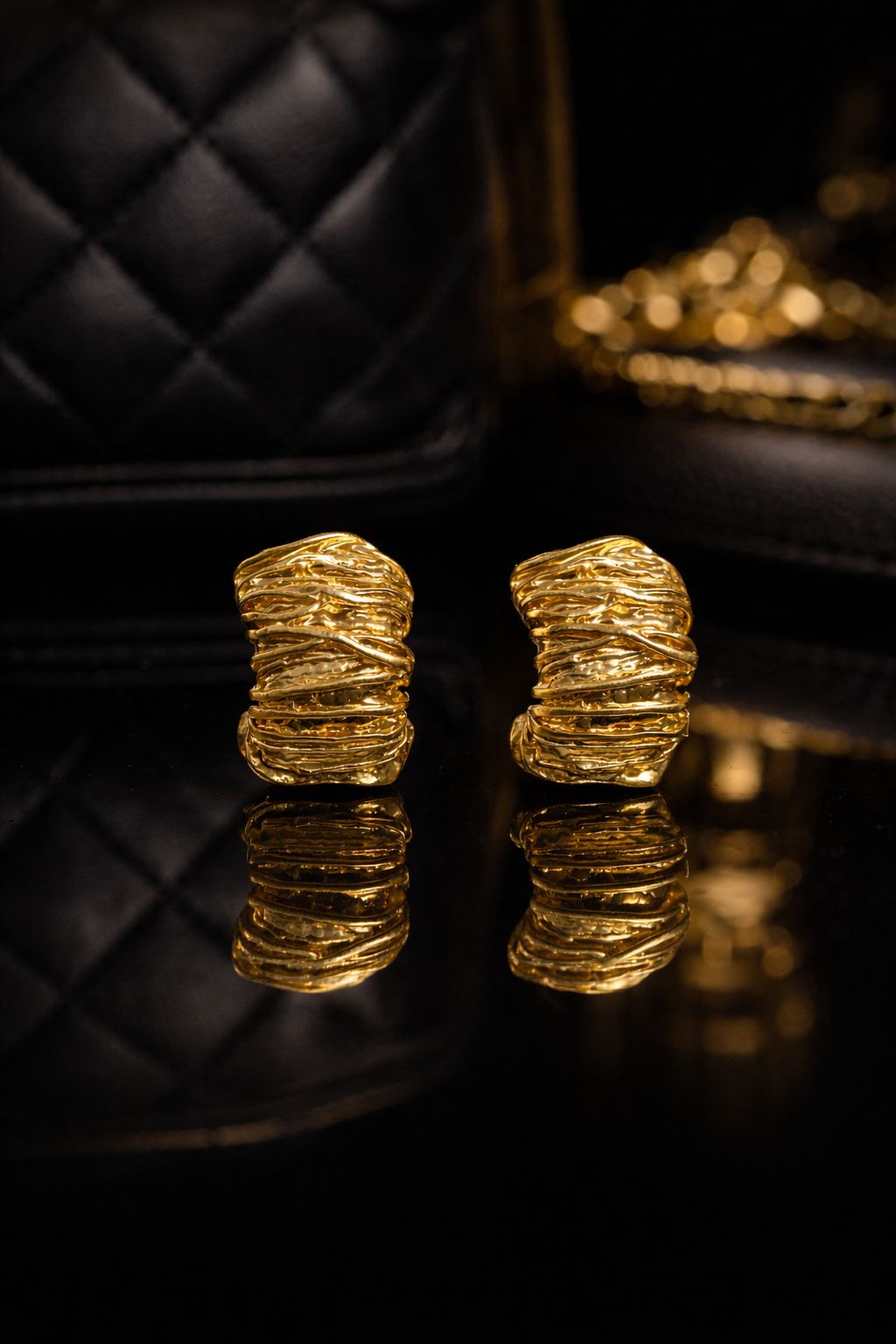 Eliora Sculpted Gold Stud Earrings